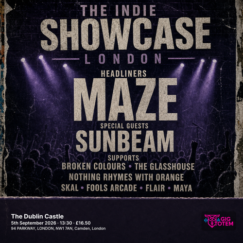 The Indie Showcase London at The Dublin Castle on 5 September 2026 gig poster