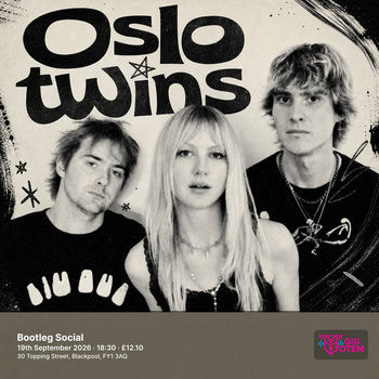 Oslo twins at Bootleg Social on 19 September 2026 gig poster