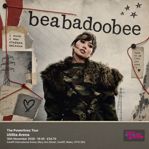 beabadoobee: The Powerlines Tour beabadoobee, Wisp at Utilita Arena on 16 November 2026 gig poster