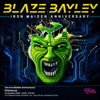 Blaze Bayley The Iron Maiden Anniversary! Blaze Bayley at Chinnerys on 1 October 2026 gig poster
