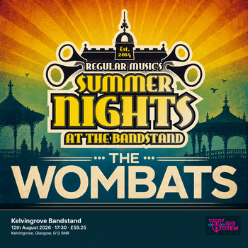 The Wombats Keyside at Kelvingrove Bandstand on 12 August 2026 gig poster