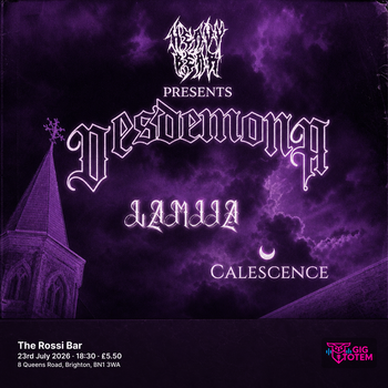 Heavy Bear presents: Desdemona at The Rossi Bar on 23 July 2026 gig poster