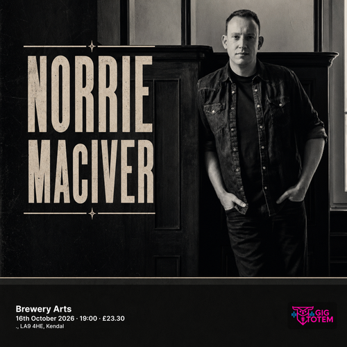 Norrie MacIver at Brewery Arts on 16 October 2026 gig poster