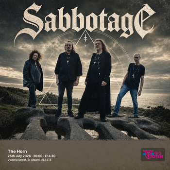 Sabbotage at The Horn on 25 July 2026 gig poster