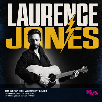 Laurence Jones Amy Eftekhari at The Adrian Flux Waterfront Studio on 13 March 2027 gig poster