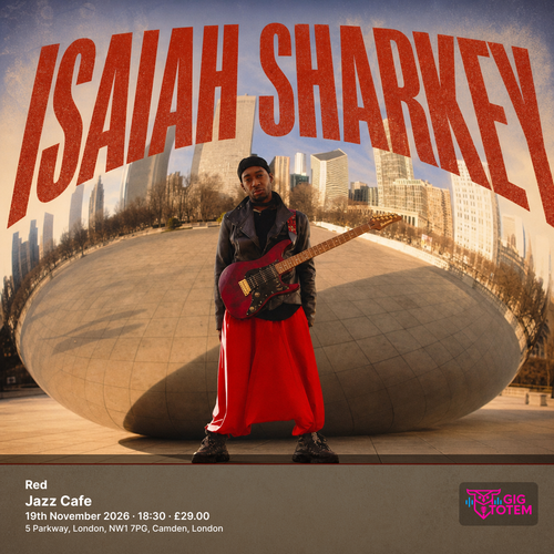 Isaiah Sharkey - Red Isaiah Sharkey at Jazz Cafe on 19 November 2026 gig poster