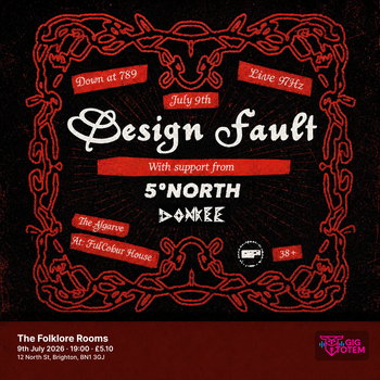 Design Fault at The Folklore Rooms on 9 July 2026 gig poster