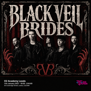 Black Veil Brides at O2 Academy Leeds on 11 January 2027 gig poster