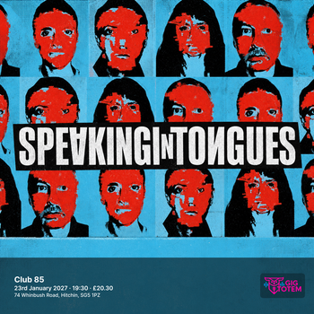 speaking in tongues at Club 85 on 23 January 2027 gig poster