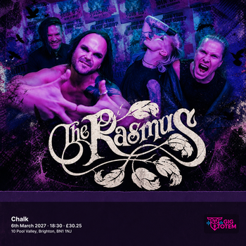 The Rasmus Skarlett Riot at Chalk on 6 March 2027 gig poster