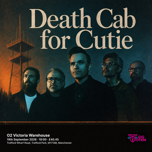death cab for cutie I Built You A Tower Tour Death Cab for Cutie, Pool Kids at O2 Victoria Warehouse on 19 September 2026 gig poster