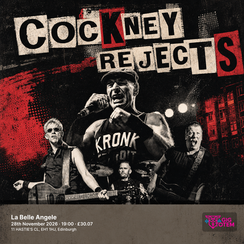 Cockney Rejects at La Belle Angele on 28 November 2026 gig poster