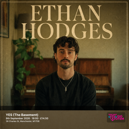 Ethan Hodges at YES (The Basement) on 9 September 2026 gig poster