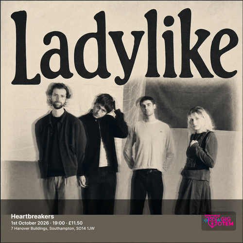 Ladylike at Heartbreakers on 1 October 2026 gig poster