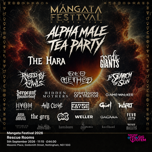 Mangata Festival 2026 Anti-Clone, Alpha Male Tea Party at Rescue Rooms on 5 September 2026 gig poster