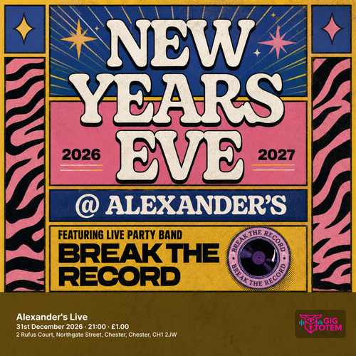 New Year's Eve Party with Break the Record at Alexander's Live on 31 December 2026 gig poster