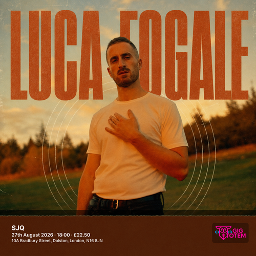 Luca Fogale at SJQ on 27 August 2026 gig poster