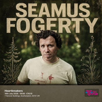 Seamus Fogerty at Heartbreakers on 16 July 2026 gig poster