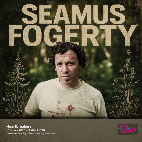 Seamus Fogerty at Heartbreakers on 16 July 2026 gig poster