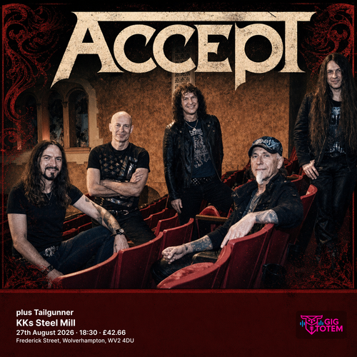 Accept plus Tailgunner Tail Gunner, Accept at KKs Steel Mill on 27 August 2026 gig poster