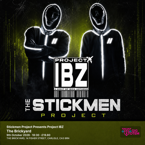 Stickmen Project Presents Project IBZ The Stickmen Project at The Brickyard on 9 October 2026 gig poster