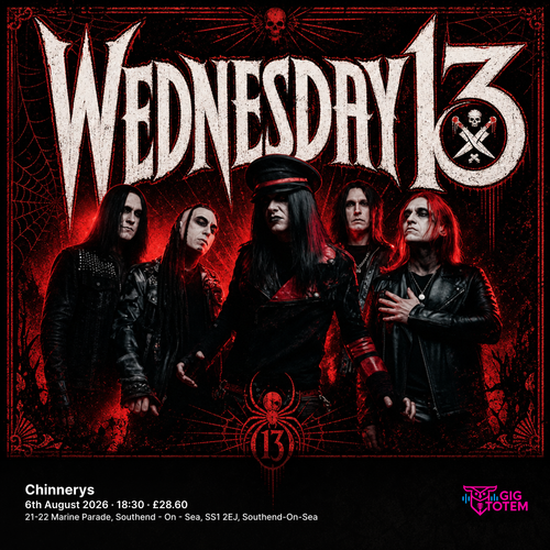 Wednesday 13 at Chinnerys on 6 August 2026 gig poster