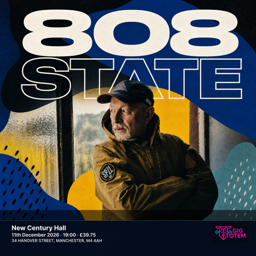 808 State at New Century Hall on 11 December 2026 gig poster