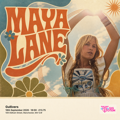 Maya Lane at Gullivers on 18 September 2026 gig poster
