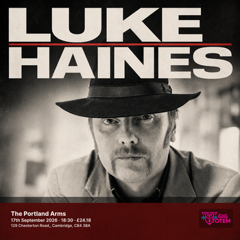 Luke Haines at The Portland Arms on 17 September 2026 gig poster