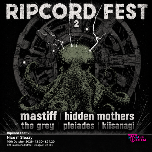Ripcord Fest 2 Mastiff, The Grey at Nice n' Sleazy on 10 October 2026 gig poster