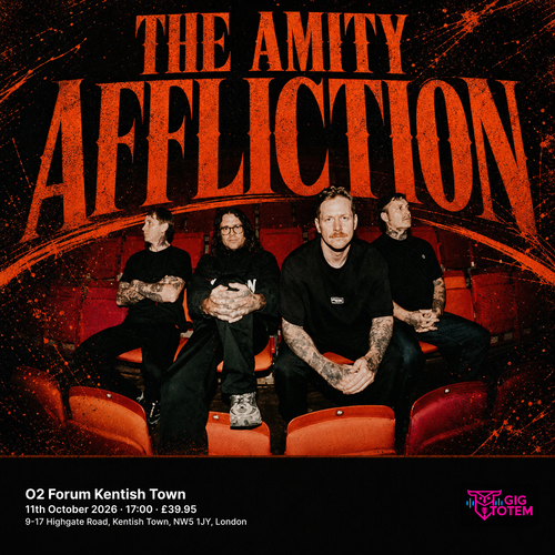 The Amity Affliction at O2 Forum Kentish Town on 11 October 2026 gig poster