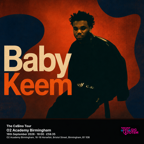 Baby Keem - The Ca$ino Tour Baby Keem at O2 Academy Birmingham on 16 September 2026 gig poster
