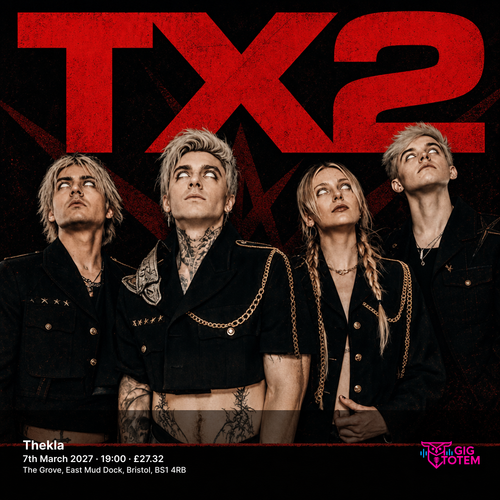 TX2 at Thekla on 7 March 2027 gig poster