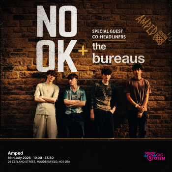 Nook + The Bureaus at Amped on 16 July 2026 gig poster