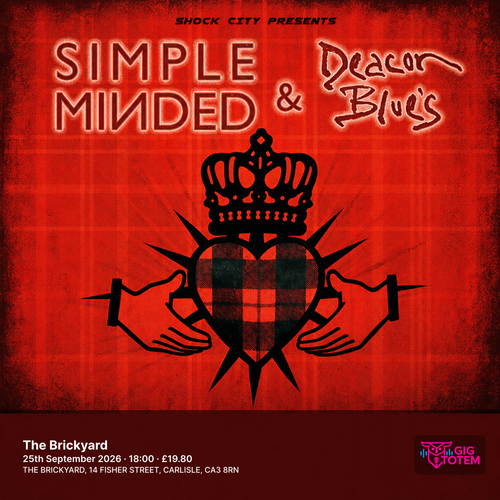 Simple Minded & Deacon Blues at The Brickyard on 25 September 2026 gig poster