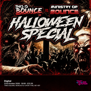 This is Bounce UK vs Ministry of Bounce at Digital on 23 October 2026 gig poster