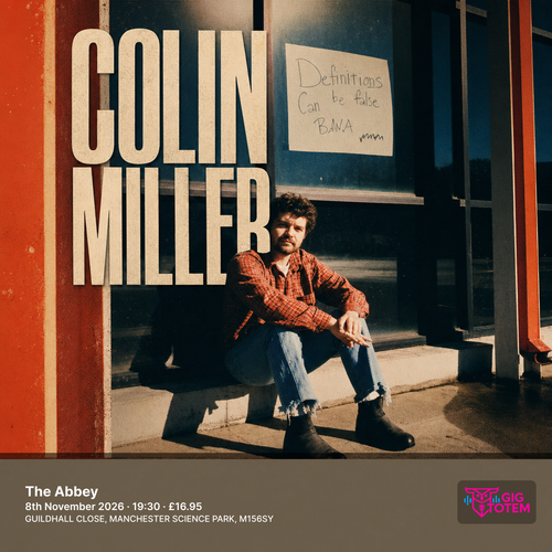 Colin Miller at The Abbey on 8 November 2026 gig poster