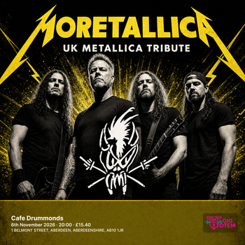 Moretallica at Cafe Drummonds on 6 November 2026 gig poster