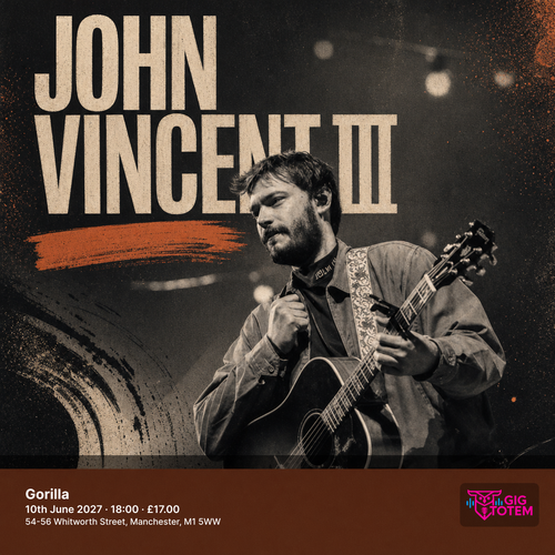 JOHN VINCENT III at Gorilla on 10 June 2027 gig poster