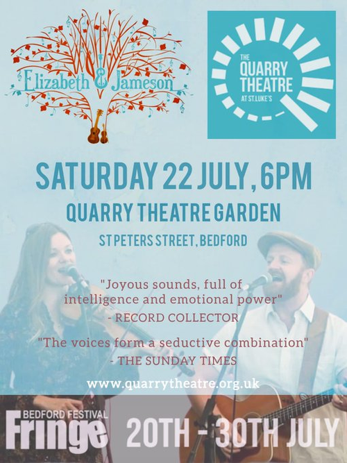Elizabeth & Jameson at Quarry Theatre Garden on 22 July 2023 gig poster