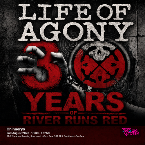 Life Of Agony at Chinnerys on 2 August 2026 gig poster