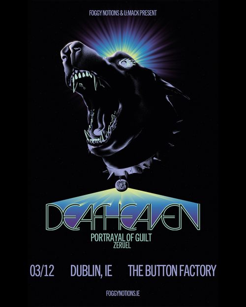 Deafheaven Portrayal of Guilt, Zeruel at The Button Factory on 3 December 2025 gig poster