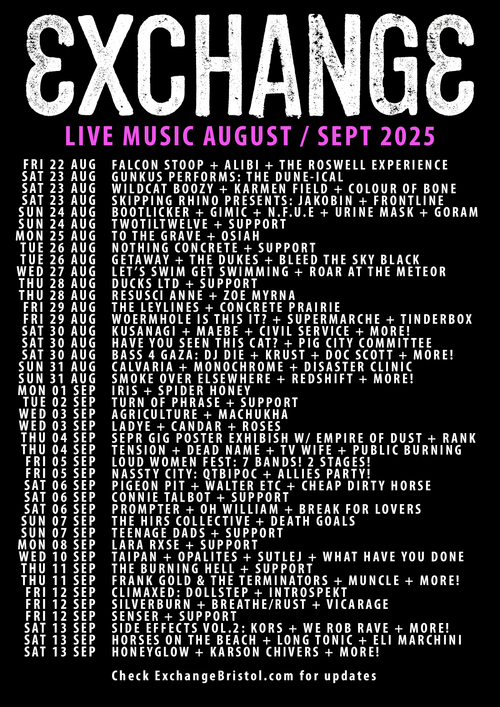 LIVE MUSIC AUGUST / SEPT 2025