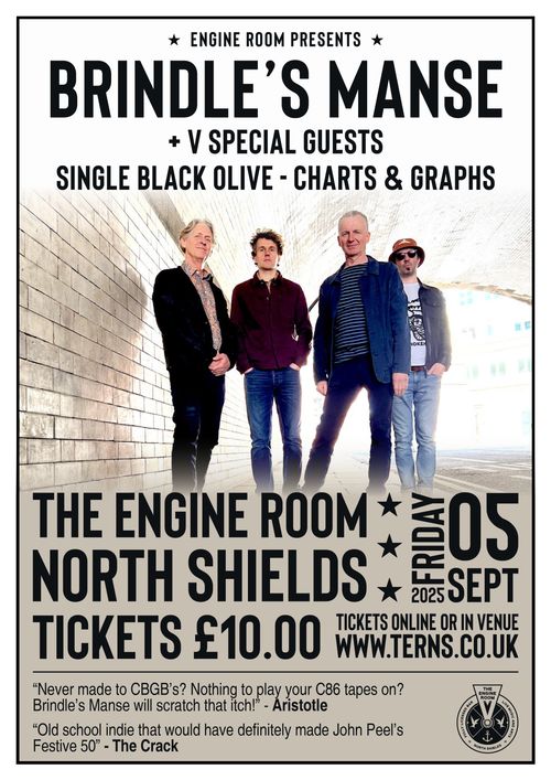 Brindle’s Manse V Special Guests, Single Black Olive, Charts & Graphs at The Engine Room on 5 September 2025 gig poster
