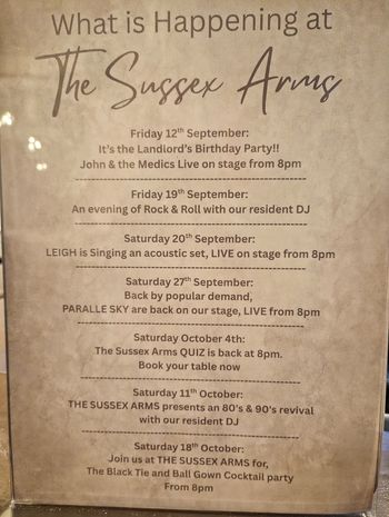 What is Happening at The Sussex Arms