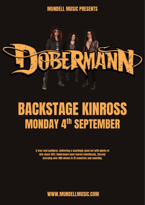 DOBERMANN at Backstage on 4 September 2023 gig poster