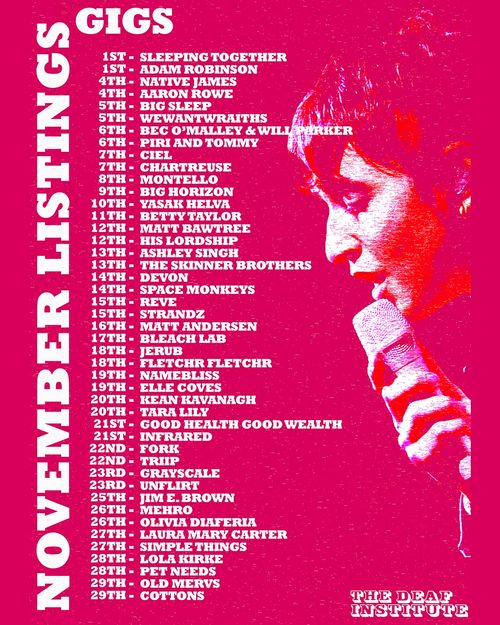 NOVEMBER LISTINGS GIGS