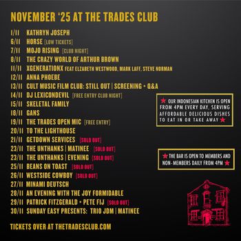 November '25 at The Trades Club