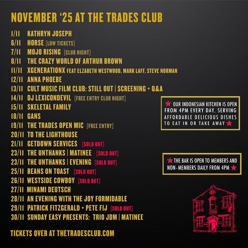 November '25 at The Trades Club