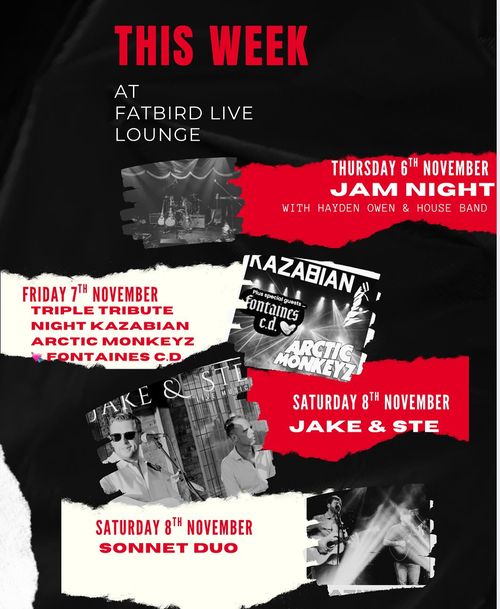 THIS WEEK AT FATBIRD LIVE LOUNGE